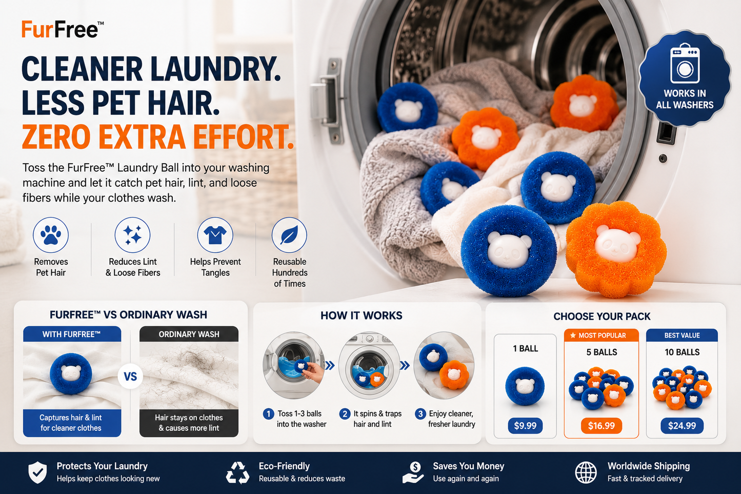 FurFree™ Pet Hair Laundry Ball