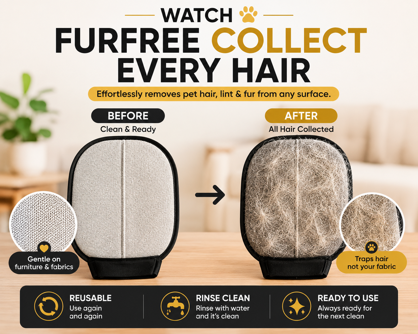 FurFree™ Pet Hair Removal Glove