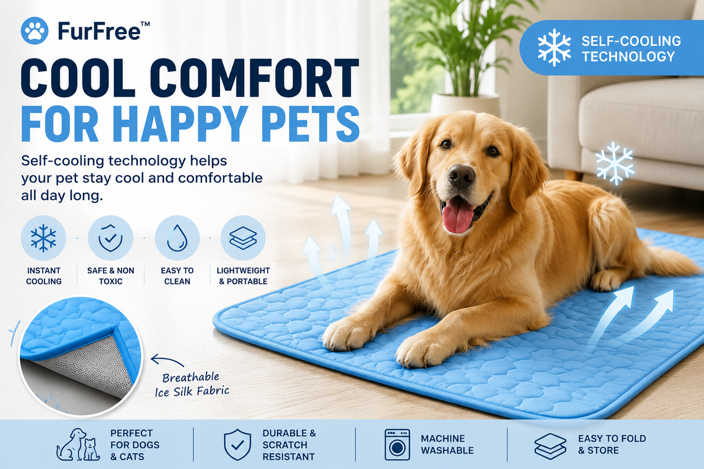 FurFree™ Self-Cooling Pet Mat