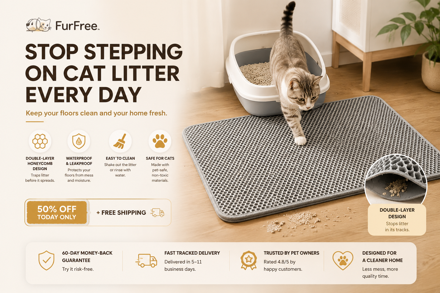 FurFree™ Cat Litter Mat